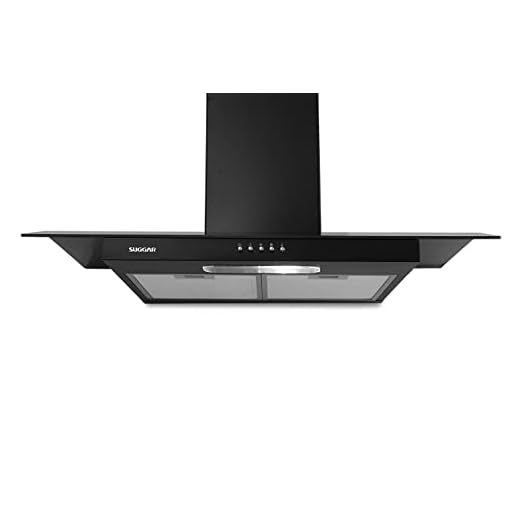 SUGGAR DEPURADOR E EXAUSTOR DE AR VIDRIO PRETO 90CM 127V