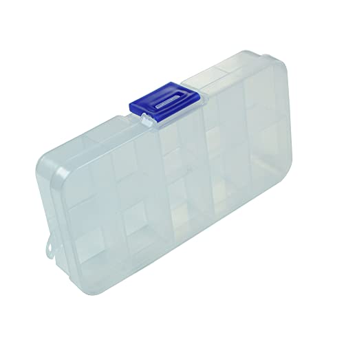 Image of Plastic Grid Storage Box, 10 Large Grids Clear Plastic Jewelry Box, Small Accessories Multipurpose Organizer for earrings, tackle, string, (10 Grids - Clear)
