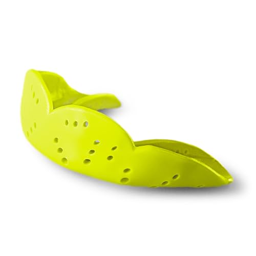 SISU Aero Small Mouthguard, Neon Flash - 1.6mm Thin - Custom-Molded Fit - Slim Design - Remoldable Up to 20 Times - for Team Sports - Non Toxic