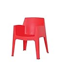 Color: Rojo Set de 4 Sillones Pool apilables, Polipropileno Rojo