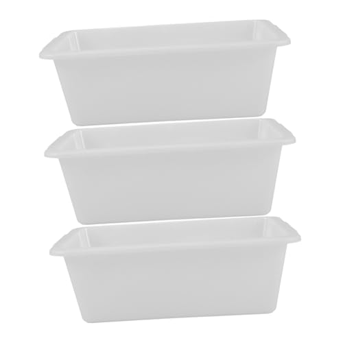 Cabilock 3pcs Box Rectangular Plastic Storage Bin Versatile Utility Bus Tub for Home Restaurants Catering Material for Food Storage Ice Basins Garbage Collection