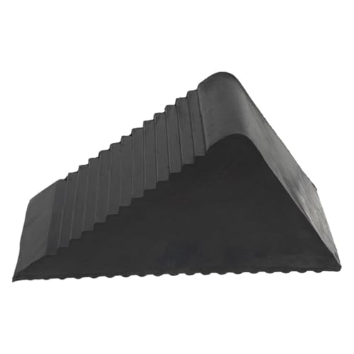 HEALEEP Calzo para Rueda de Vehículo Compacto Triangular de Caucho Negro 125x75x60 Mm, Bloque Inmovilizador Ligero y Resistente para Coches y Remolques, Accesorio Portátil para Seguridad