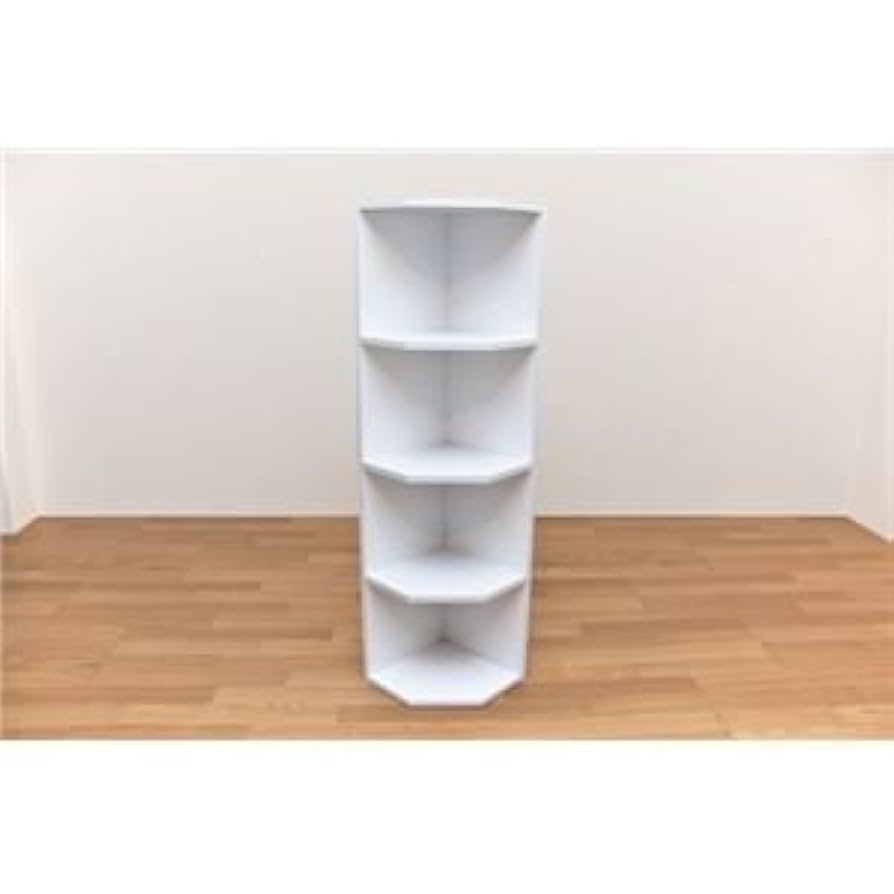 コーナーシェルフ 角棚 ホワイト ポストモダン 収納 4段 高さ120 コーナーシェルフ 角棚 ホワイト ポストモダン 収納 4段 高さ120
