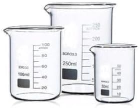 Rocwing Boro 3.3 Glass Graduated Measuring Beaker for Lab or Kitchen (50ml+100ml+250ml)