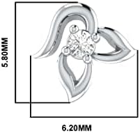 Natural Diamond Fancy Nose Ring Sterling Silver Nose Stud in 16 Gauge and 8mm Length/Diamond Nose Stud For Womens/Diamond Color- J-K Diamond Clarity- I1-I2 Diamond Weight 0.01 CT
