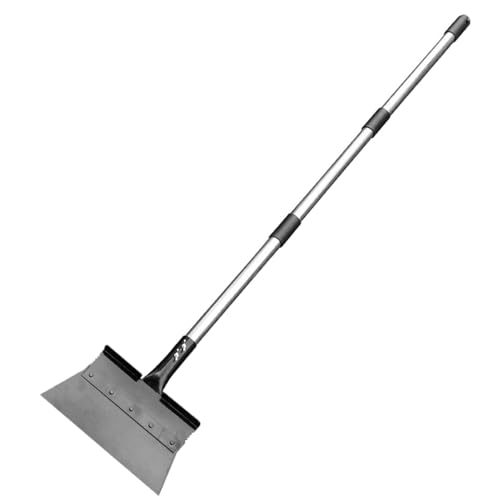 Pelle à bord plat - Pelle à neige plate - Grattoir à glace robuste pour le jardin | Grattoir à neige avec poignée réglable - Pelle de nettoyage de neige multifonctionnelle