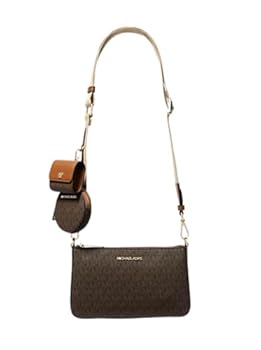 Michael Kors Torba crossbody z logo Jet Set z etui (brązowa