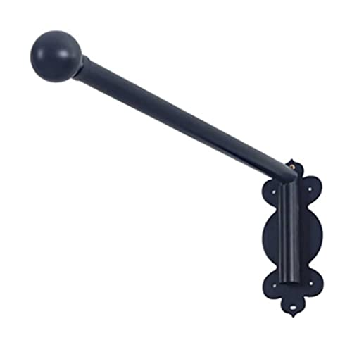 Door Curtain Rail Swing Arm Swing Arm Curtain Rod with Finials for Side Panels Window Curtain Display Stand Drapery Arm Front Door Curtain Rail (Color : Black Size : 90cm/35IN)