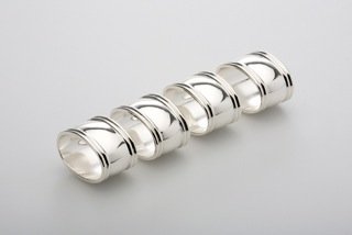 Serviettenringe versilbert oval 4er-Set Cover