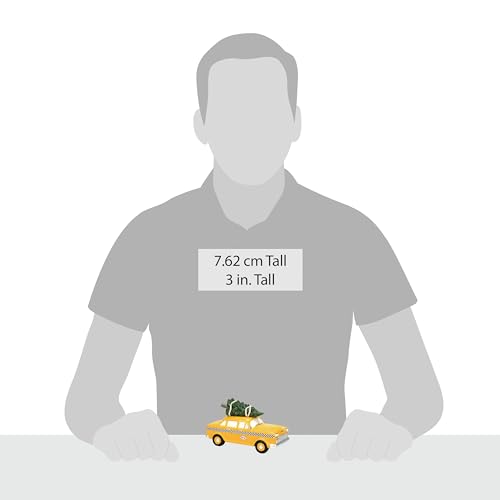 Department 56 6013405 Christmas In The City Village Accessories Hailing A Christmas Cab Figurine- New York Yellow Taxi Cab thumb #2