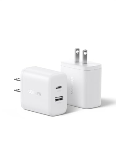 UGREEN 2 Pack 20W USB C PD Wall Charger Block Fast Charge, 2 Ports PD + QC, Compatible with iPhone 17 16 15 14 Pro Max, Pixel 10 9 8 Pro, Galaxy S26 S25 S24 S23, iPad Air and More