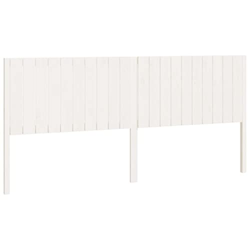 vidaXL Kopfteil Betthaupt Bettkopfteil für Bett Bettgestell Bettrahmen Holzbett Massivholzbett Schlafzimmer Weiß 205,5x4x100cm Massivholz Kiefer