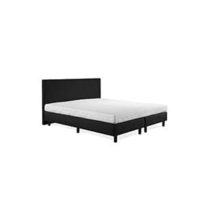 Beddenleeuw Boxspring Bed Nora – 140×200 – Incl. Hoofdbord + Matras – Zwart