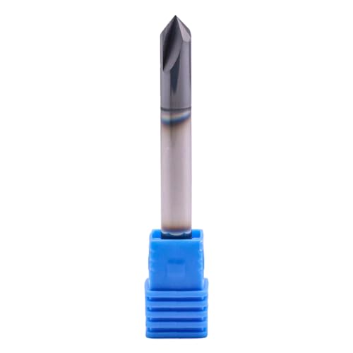 Image of 1 /4 inch 2 Flute 90 Double End Solid Carbide Chamfer End Mill - AlTiN Coated | 90 Chamfer Angle, V Groove Router, 1 /4 inch Shank 2-1 /2 inch OAL For Milling Wood, Alloy Steel, Carbon Steel, Cast Iron, Copper