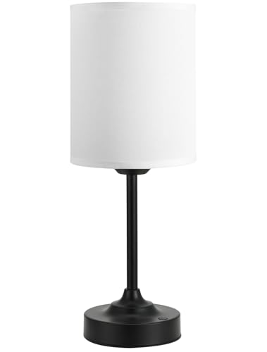 Image of Touch Control Cordlss Table Lamp, USB-C Rechargeable Lamp with Stepless Dimming, 4000mAh Battery Operated Bedside Lamp for Bedroom, Living Room, Night Light & Emergency Lighting, Black, 1 Pack