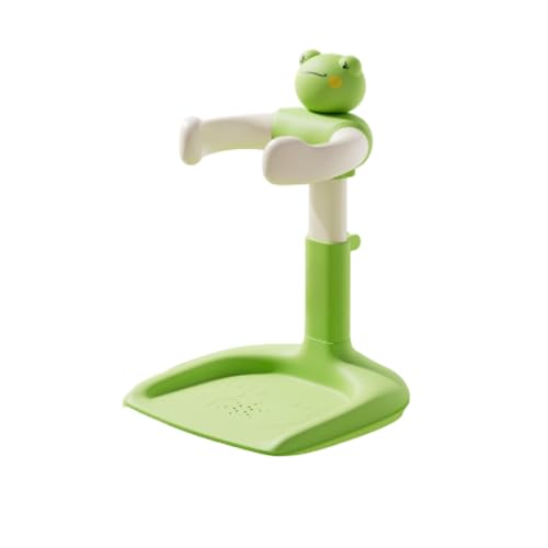 KIEHUAベビーシャワースタンド | 滑り止めベースシャワースタンド赤ちゃん立ち入浴サポート | お子様のお風呂サポート | ポータブルバスヘルパー子供用母親用調節可能な入浴シート (グリーン,蛙)