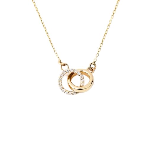 Gelin Diamond Interlocking Circle Necklace for Women