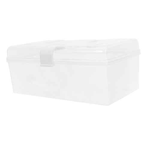 Image of Cabilock Portable First Aid Kit Box with Handle Plastic Medicine Organizer Storage Case for Home Office Car Emergency Clear Multi-Function Medical Storage Box