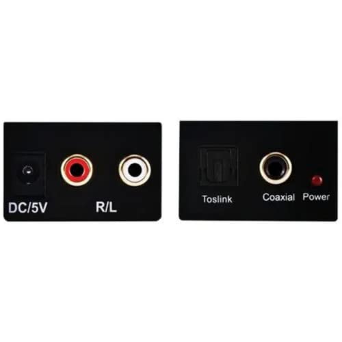 Aparelho Conversor Áudio Digital Analógico Com Cabos Optico P/ Saída Rca + Fonte Adaptador Analógico