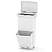 LIFEZEAL 40L Pattumiera Differenziata a 3 Scomparti, Stretto, Coperchio a Pressione, Pedale, 4 Ruote, 2 Maniglie, Cestino Spazzatura Rimovibile, Bidoni Interno, Secchio Rifiuti, Raccolta, Cucina immagine