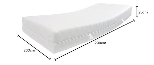 Dibapur 25 cm Höhe ca. Orthopädische Kaltschaummatratze Fest H3, Bezug Waschbar bis 60 C°, 4-Seitigen Reißverschluss, Öko-Tex (200x200) – Bild 3