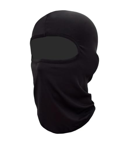 Balaclava Summer Ski Masks, Thin Breathable Soft Skull Face Mask, Cooling Motorcycle Head Bandana for Men Women (Black)
