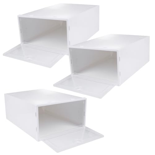 PRETYZOOM 3pcs Stackable Transparent Shoe Storage Boxes Material Sneaker Organizer for Home Bedroom and Shoe Store Space Saving Design for High Heels and Boots