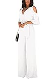 overall elegant zara Eigenschaften: Weite Ärmel, Schulterausschnitt, sexy V-Ausschnitt, hohe Taille, Gürtel, weites Beindesign, einfarbig, charmante Mode