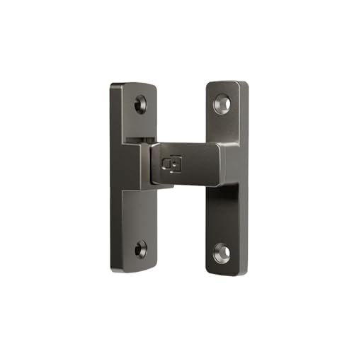 NbgrvB Loquet de porte coulissante en alliage de zinc 90 avec installation à visser, convient aux portes de salle de bain, de balcon, de chambre, noir/gris