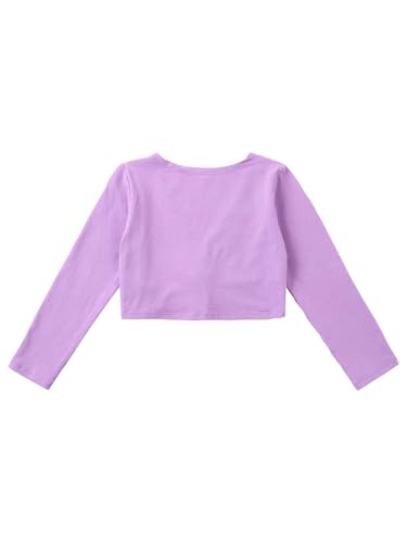 Hularka Kids Girls Ballet Dance Knitted Wrap Tops Sweater Long Sleeve Sports Cardigan Tops Dress Cover Up4