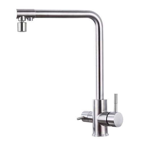Robinet 3 voies cuisine nickel brossé LWX pour l'eau potable