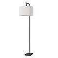 Globe Electric 61000052 60" Floor Lamp, Matte Black, Square White Fabric Shade, On/Off Rotary Switch on Socket, Square Rod, Reading Lamp, Home Office Accessories, Home Décor, Home Improvement