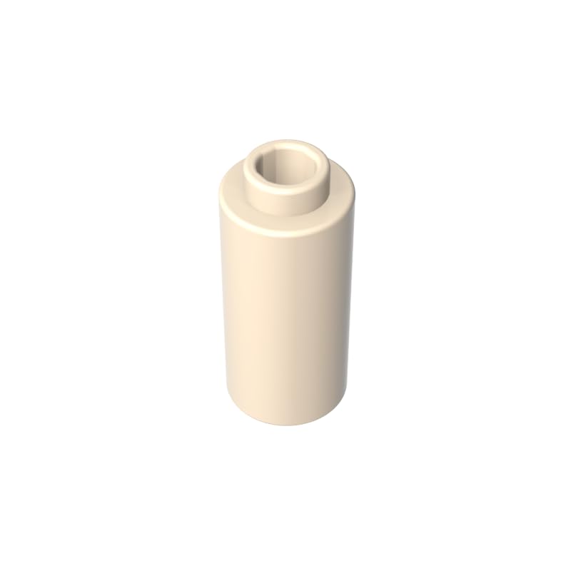 71075 Round Brick Brick Round 1x1x1 2/3 50 Pieces GDS-1574 Compatible with Lego Building Blocks Color:White (yellowish) โ image 1