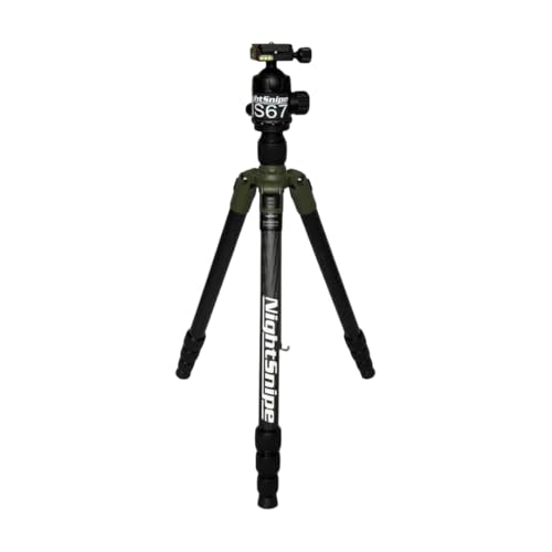 NightSnipe Tournament Hunter Tripod with NS67 Ball Head and Picatinny Arca-Swiss Adapter Mount I Converts to Monopod | Strong Carbon Fiber Design