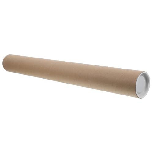 jojofuny Sturdy Kraft Paper Mailer Tube for Documents Artwork and Posters Secure Caps for Shipping
