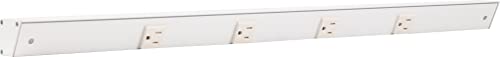 Task Lighting APT Angled Power Strip 30 inch, 4 Receptacles, White