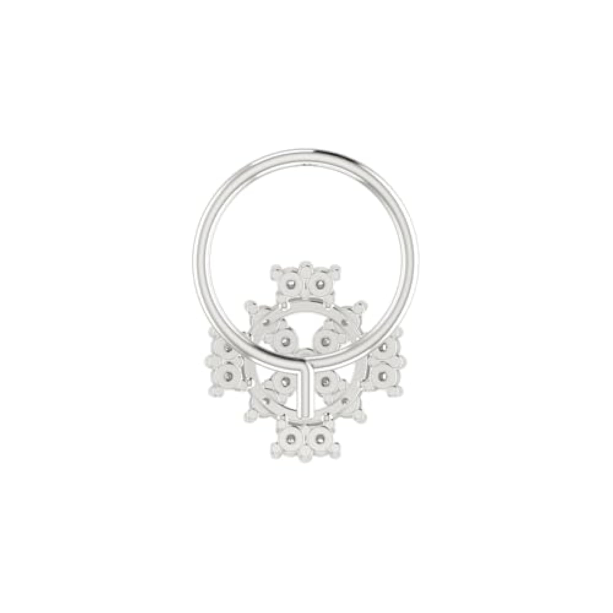 Women's 14Kt White Gold Stud Nosering, Classic