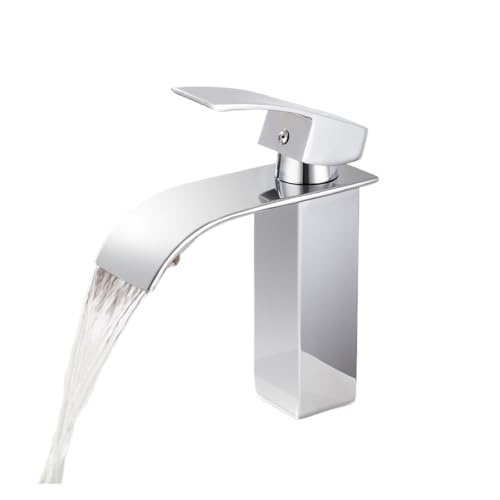 Grifo de baño monomando AM-003B soluciona salpicaduras con su elegante cascada de latón cromado 3