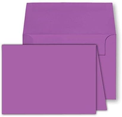 Blank Color Greeting Fold Over Cards Uncoated, 4 1/2 X 6 Inches Cards - 40 FoldoverGreeting Cards Cards and Envelopes (Ultra Fuschia)