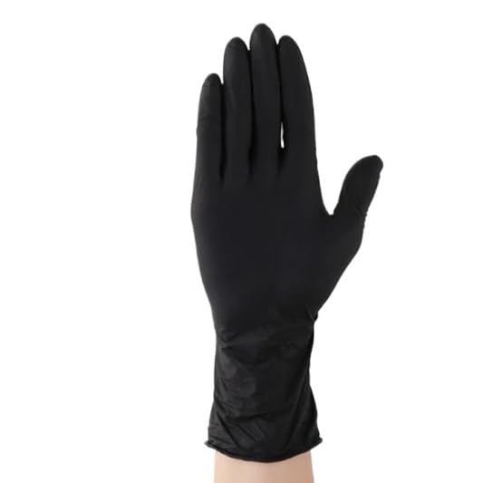 20/50 szt. Czarnych jednorazowych rękawiczek nitrylowych bez lateksu do czyszczenia gospodarstwa domowego, prac kuchennych i ogrodowych, tatuaż(Black 50PCS,S)