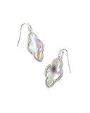 Kendra Scott Abbie Drop Earring in Silver-Plated Brass, Fashion Jewelry for Women, Iridescent Abalone