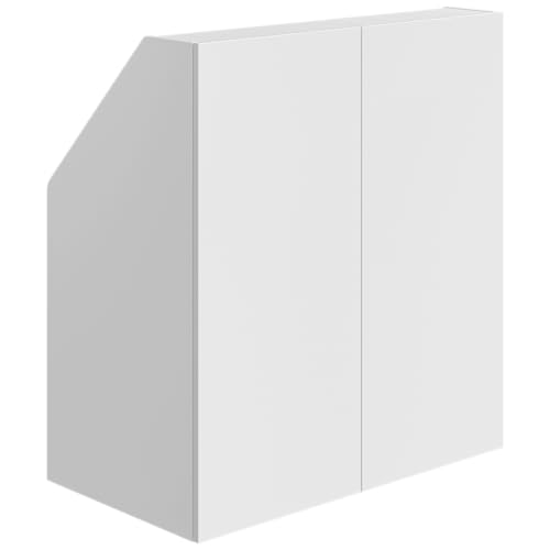 Bellamio Aland Dachschräge Regal in weiß – Dachschrägenschrank mit 2 Push-to-Open Türen & 3 Fächern – Bücherregal/Kleiderschrank – platzsparender Stauraum für schräge Wände 100x90x52 (HxBxT)