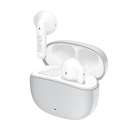 Edifier W100T_WHGR - Fone TWS Bluetooth V5.1, Branco e Cinza