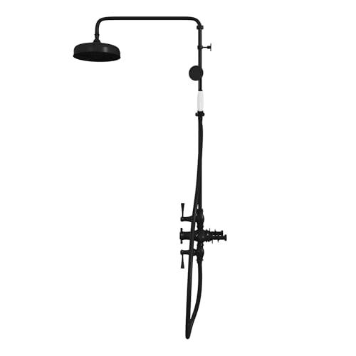 Image of Abbey 10 x 22 Shower Faucet Set with Handshower, Matte Black