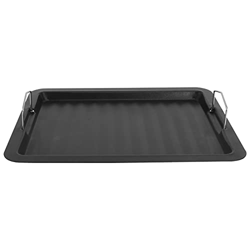 UPKOCH Grill Tray Heavy Duty BBQ Grilling Pan Non Stick Frying Pan Outdoor Barbecue Accessory for Fish Vegetables Kabobs Black