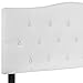 Flash Furniture Cambridge Tufted Upholstered Headboard for Full Size Bed, Contemporary Fabric Tufted Headboard with Adjustable Height, White