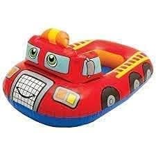 NEOPOL Vehicle Fire Engine Shape Sit Pool Float Tube Boat Beach Water Swimming Pool Tube Inflatable Kiddie Swim Water Ring Swimming Tube Ring for Kids (car Swim Tube)