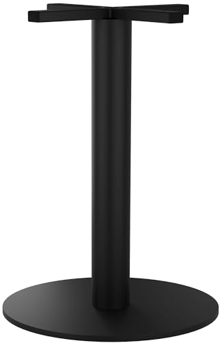CLP Base de Mesa de Metal Negro, Patas de Mesa Marudi de Acero con Recubrimiento en Polvo, Base de Mesa Robusta para Interior y Exterior, Color:Negro, Forma:Redondo
