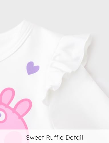 Image of Peppa Pig Girls Pant Sets Ruffle Long Sleeves Top Shirt and Leggings Clothing Set for Toddler Girls Fall Clothes Size 2-6T