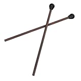Tongue Drum Mallet, 1 Pair Xylophone Mallets Percussion with Wood Handle Silicone Head Percussion Sticks Accessories for Xylophone Glockenspiel Musical Instruments, (6.3' Black)